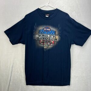 Harley-Davidson Tee T-Shirt Large Hope New Jersey Tramontin Bravado Stars Stripe